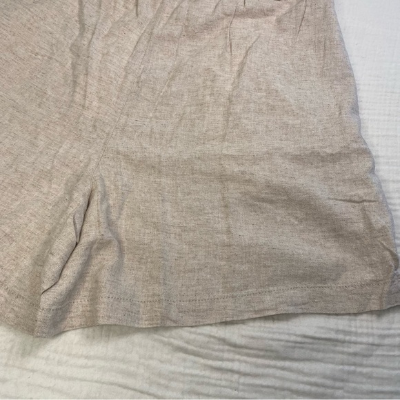 NWT Banana Republic Tan Cream Linen Blend Flowy Chino Shorts Belt Pockets 16 - Picture 12 of 13